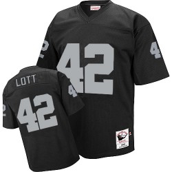 Mitchell and Ness Men's Authentic Black Home Throwback Jersey Oakland Raiders Ronnie Lott 42