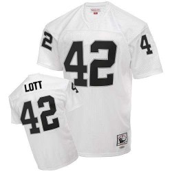 Mitchell and Ness Men's Authentic White Road Throwback Jersey Oakland Raiders Ronnie Lott 42