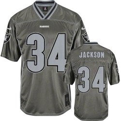 Nike Men's Elite Grey Vapor Jersey Oakland Raiders Bo Jackson 34