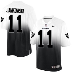 Nike Men's Elite White/Black Fadeaway Jersey Oakland Raiders Sebastian Janikowski 11