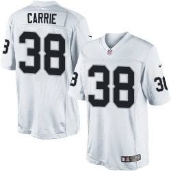 Nike Youth Elite White Road Jersey Oakland Raiders T.J. Carrie 38