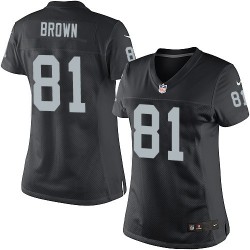 Nike Women's Limited Black Home Jersey Oakland Raiders Tim Brown 81