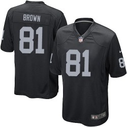 Nike Youth Limited Black Home Jersey Oakland Raiders Tim Brown 81