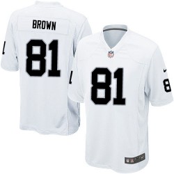 Nike Youth Limited White Road Jersey Oakland Raiders Tim Brown 81