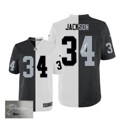Nike Men's Elite Team/Road Two Tone Autographed Jersey Oakland Raiders Bo Jackson 34
