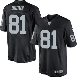 Nike Men's Limited Black Home Jersey Oakland Raiders Tim Brown 81