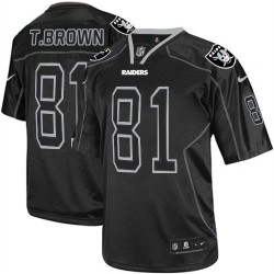 Nike Men's Limited Lights Out Black Jersey Oakland Raiders Tim Brown 81