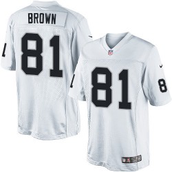 Nike Men's Limited White Road Jersey Oakland Raiders Tim Brown 81
