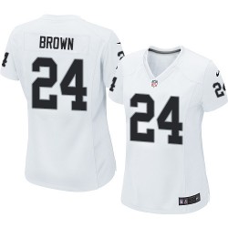 Nike Women's Elite White Road Jersey Oakland Raiders Willie Brown 24