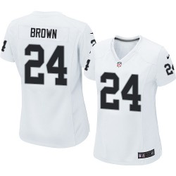 Nike Women's Limited White Road Jersey Oakland Raiders Willie Brown 24