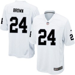 Nike Youth Elite White Road Jersey Oakland Raiders Willie Brown 24