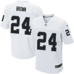 Nike Men's Elite White Road Jersey Oakland Raiders Willie Brown 24