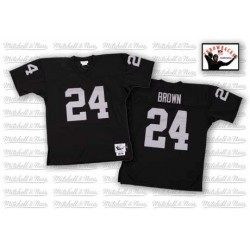 Mitchell and Ness Men's Authentic Black Home Throwback Jersey Oakland Raiders Willie Brown 24