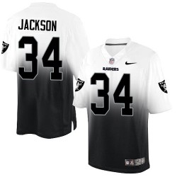 Nike Men's Elite White/Black Fadeaway Jersey Oakland Raiders Bo Jackson 34