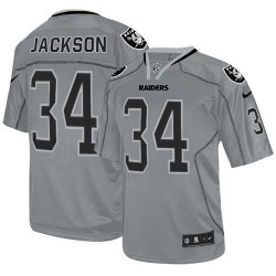 Nike Men's Limited Lights Out Grey Jersey Oakland Raiders Bo Jackson 34