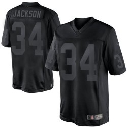 Nike Men's Limited Black Drenched Jersey Oakland Raiders Bo Jackson 34