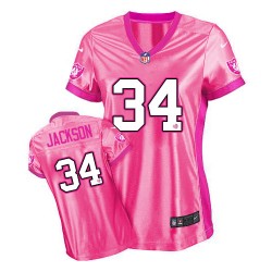 Nike Women's Elite Pink New Be Luv'd Jersey Oakland Raiders Bo Jackson 34