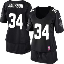 Nike Women's Elite Black Breast Cancer Awareness Jersey Oakland Raiders Bo Jackson 34