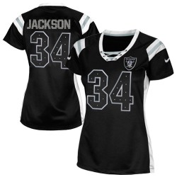 Nike Women's Elite Black Draft Him Shimmer Jersey Oakland Raiders Bo Jackson 34