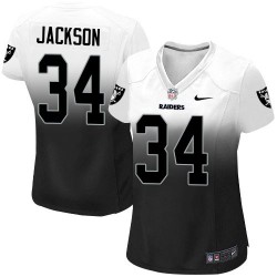 Nike Women's Elite White/Black Fadeaway Jersey Oakland Raiders Bo Jackson 34