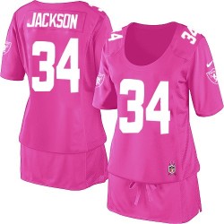 Nike Women's Limited Pink Breast Cancer Awareness Jersey Oakland Raiders Bo Jackson 34