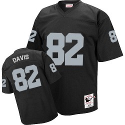 Mitchell and Ness Men's Authentic Black Home Throwback Jersey Oakland Raiders Al Davis 82