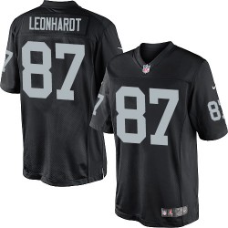 Nike Youth Limited Black Home Jersey Oakland Raiders Brian Leonhardt 87