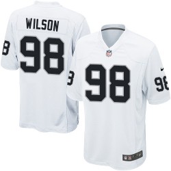 Nike Men's Game White Road Jersey Oakland Raiders C.J. Wilson 98