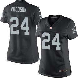 Nike Women's Limited Black Home Jersey Oakland Raiders Charles Woodson 24