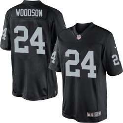 Nike Youth Limited Black Home Jersey Oakland Raiders Charles Woodson 24