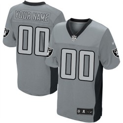 Nike Oakland Raiders Men's Customized Elite Grey Shadow Jersey
