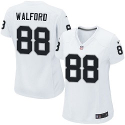 Nike Women's Limited White Road Jersey Oakland Raiders Clive Walford 88
