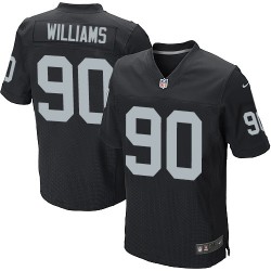 Nike Men's Elite Black Home Jersey Oakland Raiders Dan Williams 90