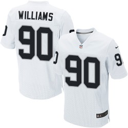 Nike Men's Elite White Road Jersey Oakland Raiders Dan Williams 90