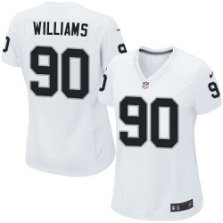 Nike Women's Limited White Road Jersey Oakland Raiders Dan Williams 90