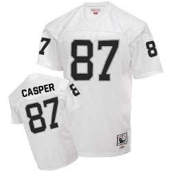 Mitchell and Ness Men's Authentic White Road Throwback Jersey Oakland Raiders Dave Casper 87