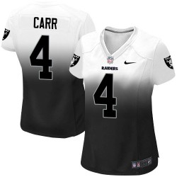 Nike Women's Limited White/Black Fadeaway Jersey Oakland Raiders Derek Carr 4