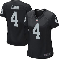 Nike Women's Game Black Home Jersey Oakland Raiders Derek Carr 4