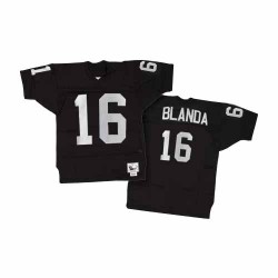 Mitchell and Ness Men's Authentic Black Home Throwback Jersey Oakland Raiders George Blanda 16