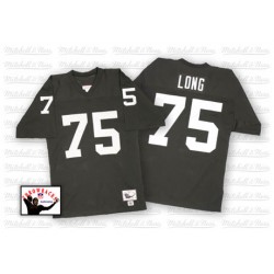 Mitchell and Ness Men's Authentic Black Home Throwback Jersey Oakland Raiders Howie Long 75