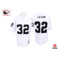 Mitchell and Ness Men's Authentic White Road Throwback Jersey Oakland Raiders Jack Tatum 32