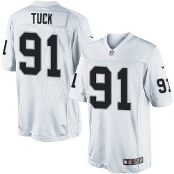 Nike Men's Limited White Road Jersey Oakland Raiders Justin Tuck 91