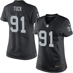 Nike Women's Limited Black Home Jersey Oakland Raiders Justin Tuck 91