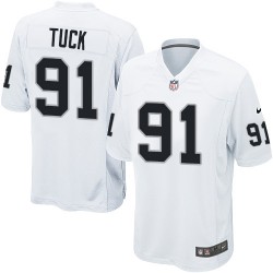 Nike Youth Game White Road Jersey Oakland Raiders Justin Tuck 91