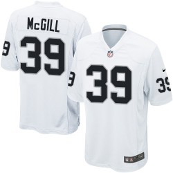 Nike Men's Game White Road Jersey Oakland Raiders Keith McGill 39