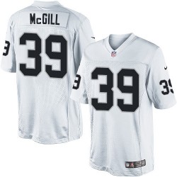 Nike Men's Limited White Road Jersey Oakland Raiders Keith McGill 39
