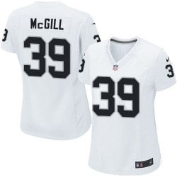 Nike Women's Limited White Road Jersey Oakland Raiders Keith McGill 39