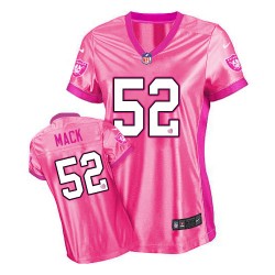 Nike Women's Elite Pink New Be Luv'd Jersey Oakland Raiders Khalil Mack 52